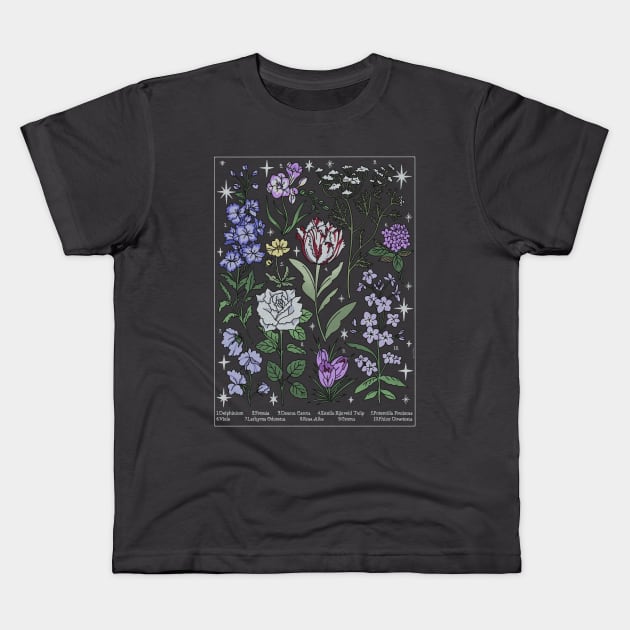 The Flowers Of Twilight Kids T-Shirt by chiaraLBart